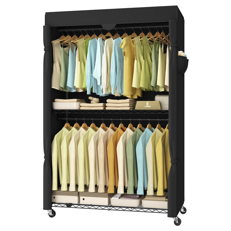 43.3-inch Wide Clothing Rack On Wheels