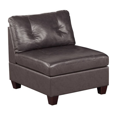 Chaise sans accoudoirs en cuir véritable