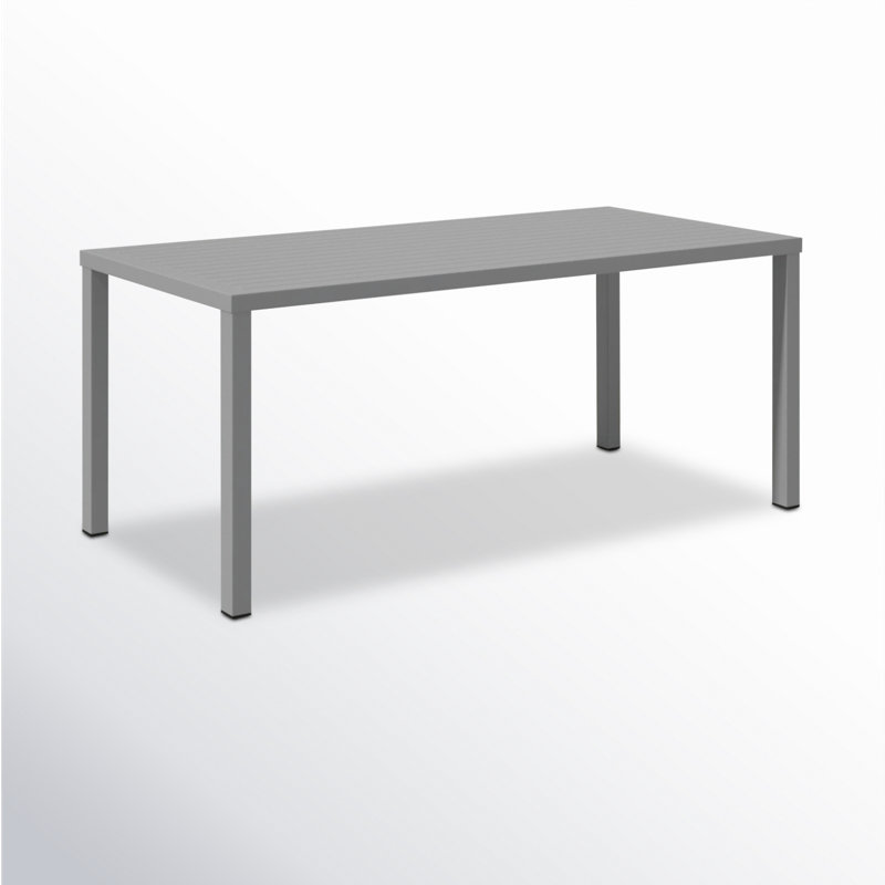 Ottie Rectangular Metal Outdoor Dining Table , 71'' in. W 35'' in. D, Gray