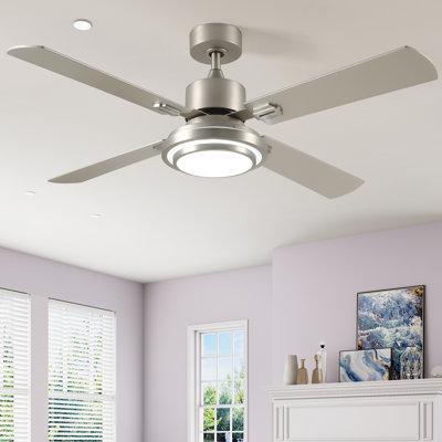 Ebern Designs 52”Modern Ceiling Fan With Light And Remote Control