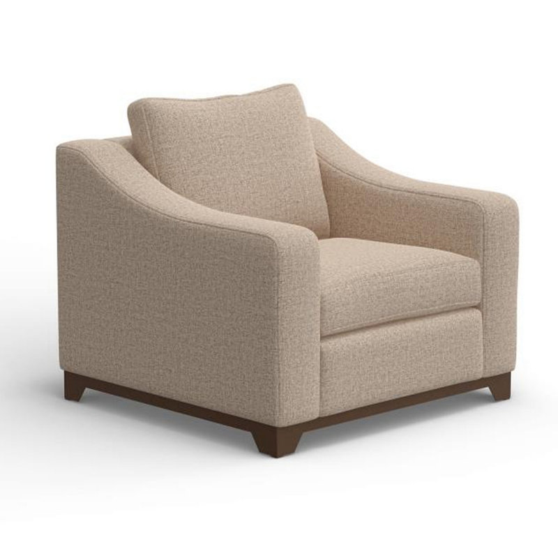 Fauteuil d'appoint Umey, coussin décoratif, polyester moderne, Mélange de polyester crème / brun