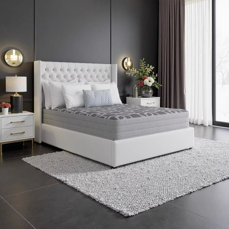 Très grand matelas ferme ferme en mousse de 10 po avec housse glacée et mousse certifiée CertiPur-US, Très grand lit