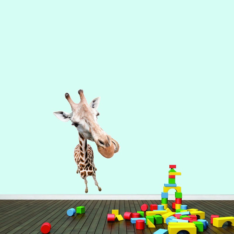 Décalcomanie murale giraffe real life, H 40 po x l 26 po