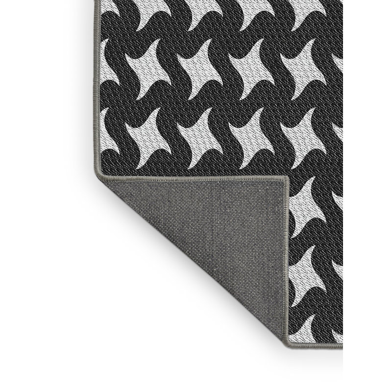 Tapis de zone noire à motifs, Rectangle 7 pi x 10 pi