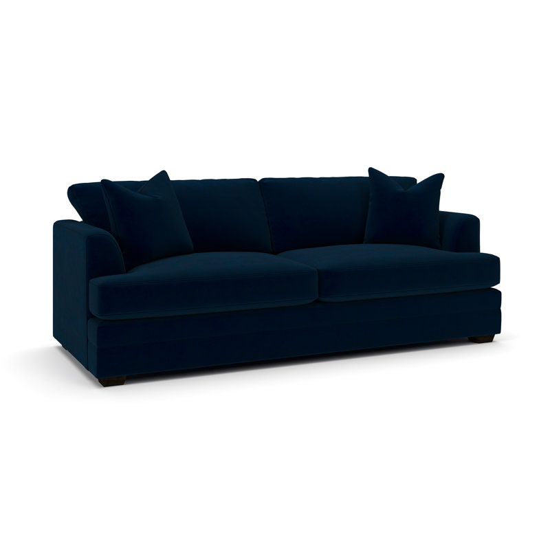 Edan Upholstered Sofa, Bella Ink Blue Performance Velvet