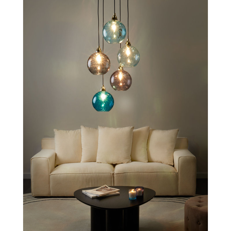 PABELLON 5 - Light Gloss Bowl Pendant, Blue/Grey