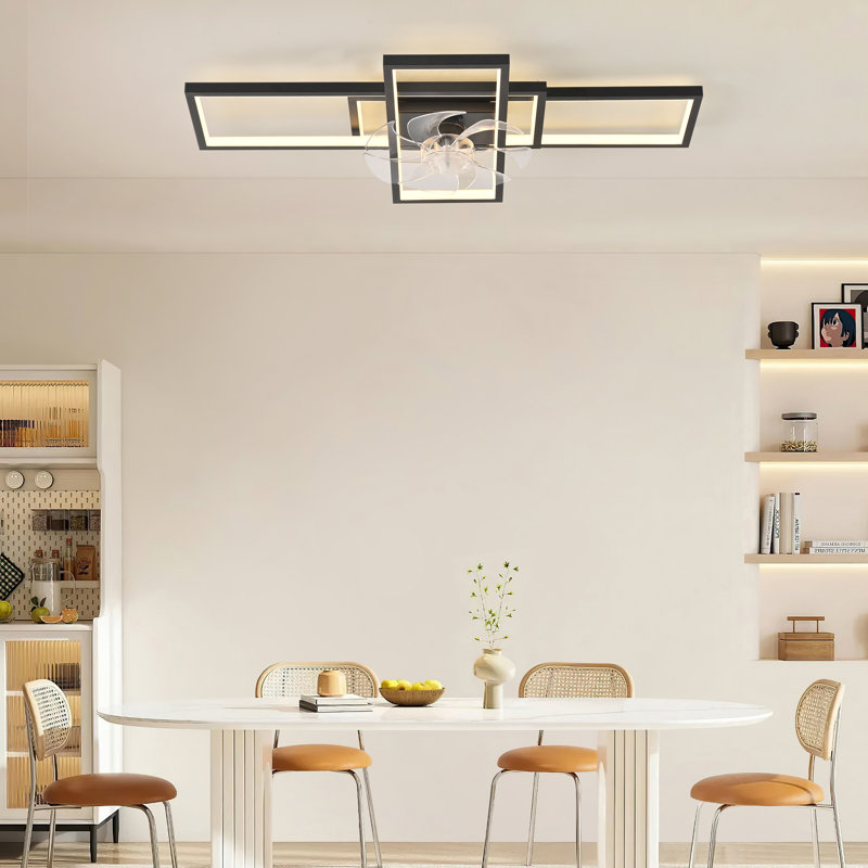 90cm 7 - Blade LED Ceiling Fan with Remote Control and Light Kit Included