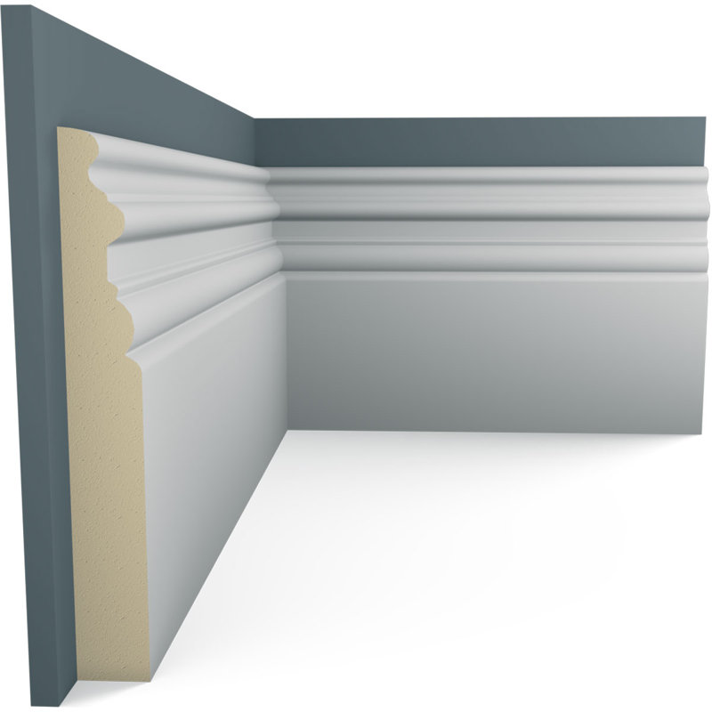 Gray Polyurethane 94.5" Baseboard Moulding