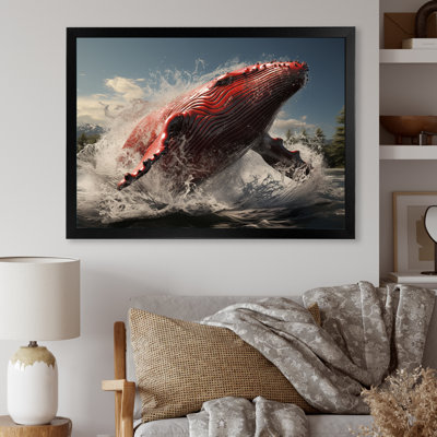 Impression sur toile encadrée, "Coastal baleines"