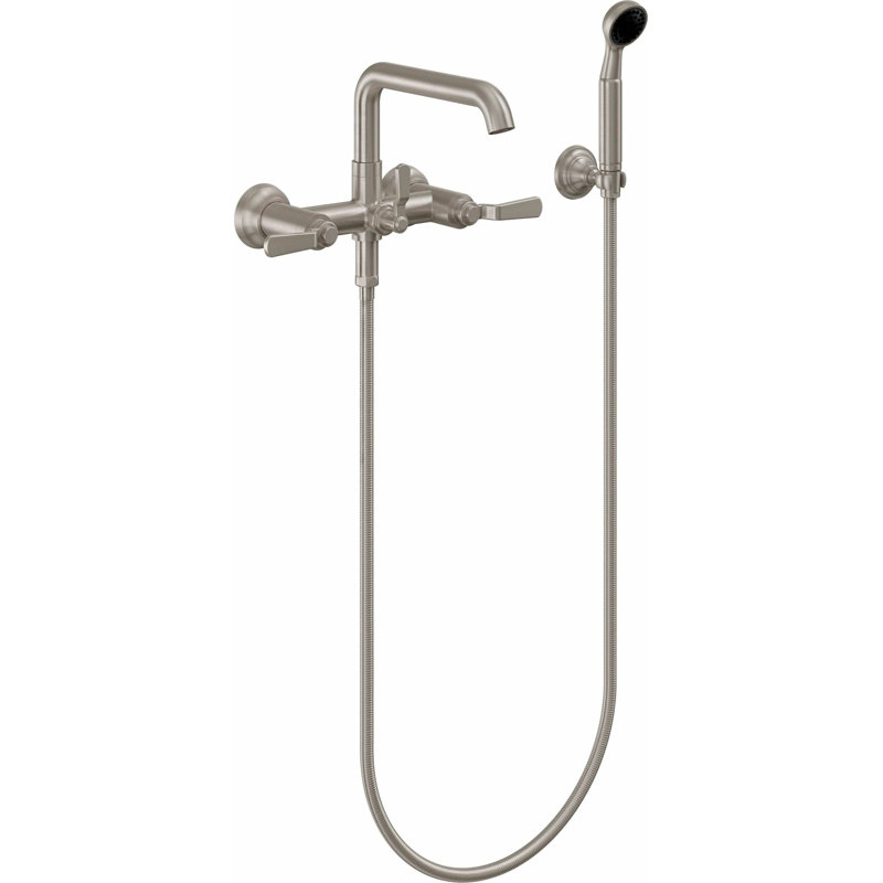 Descanso Tub Filler with Diverter, Satin Nickel/Silver, Lever Handle