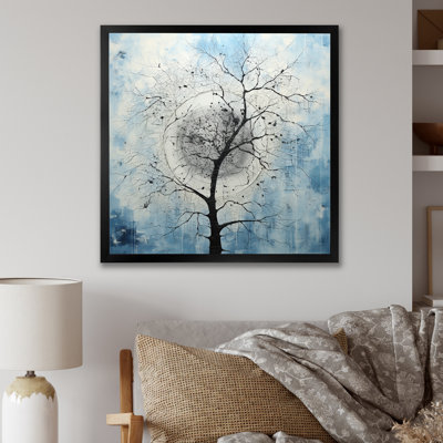 Minimalisme arbre bleu paysage IV sur toile