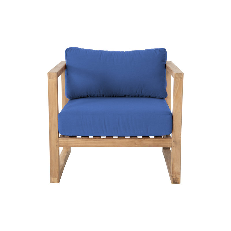Outdoor 8 - Piece Teak Conversation Set, Sapphire
