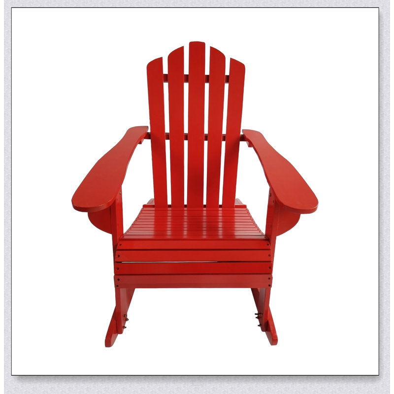 Chaise berçante inclinable en bois Adirondack, parfaite pour la détente et la durabilité dans n'importe quel jardin ou patio.