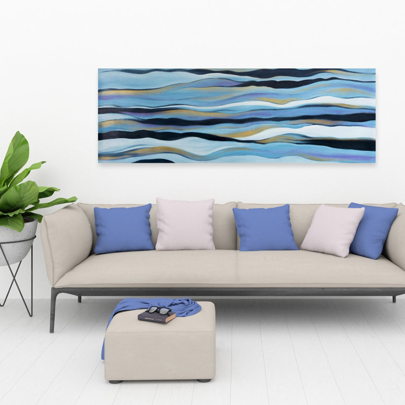 Blue Sweep - Blue Contemporary Canvas for Home Decor