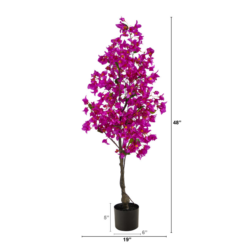48" Tall Purple Bougainvillea Faux Potted Plant