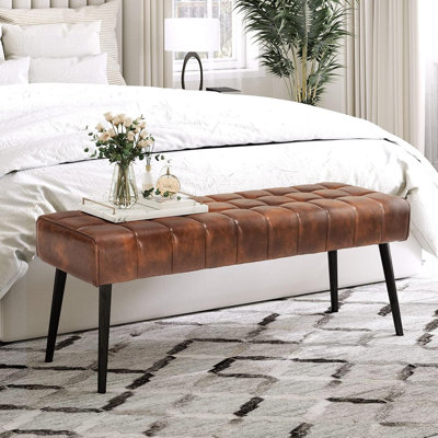 Banc avec repose-pieds 44,5 po, capitonné