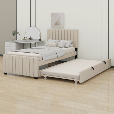 Upholstered Platform Bed With Trundle