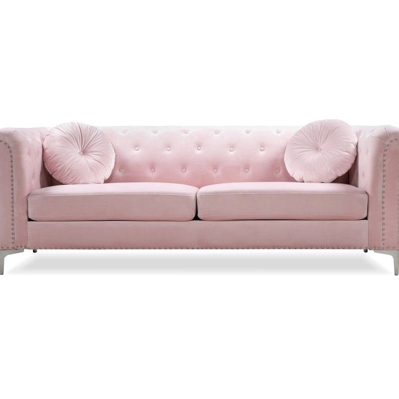 Velours rose avec capitonnage élégant et structure de couverture confortable