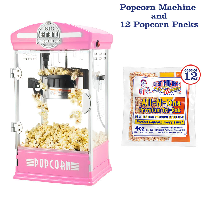 Machine à maïs soufflé de table 4 oz avec 12 grains Great Northern Popcorn, Rose