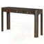 Console rustique avec coins arrondis pour la sécurité, table d'entrée avec 3 tiroirs dissimulés, table de canapé robuste avec des pieds épais pour le couloir et le salon-348984216