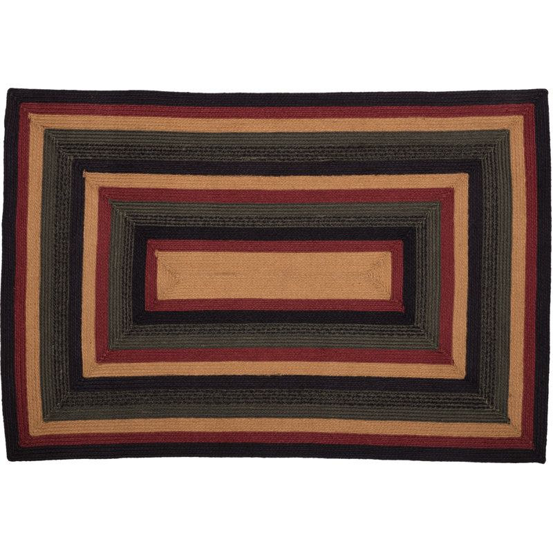 Tapis en jute / sisal rouge / beige / vert Wyatt, Rectangle 4 pi x 6 pi