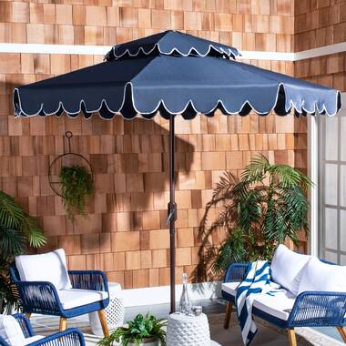 Mossas 10ft Patio Market Umbrella with Double Airvent Mondawe Fabric Color: Turquoise