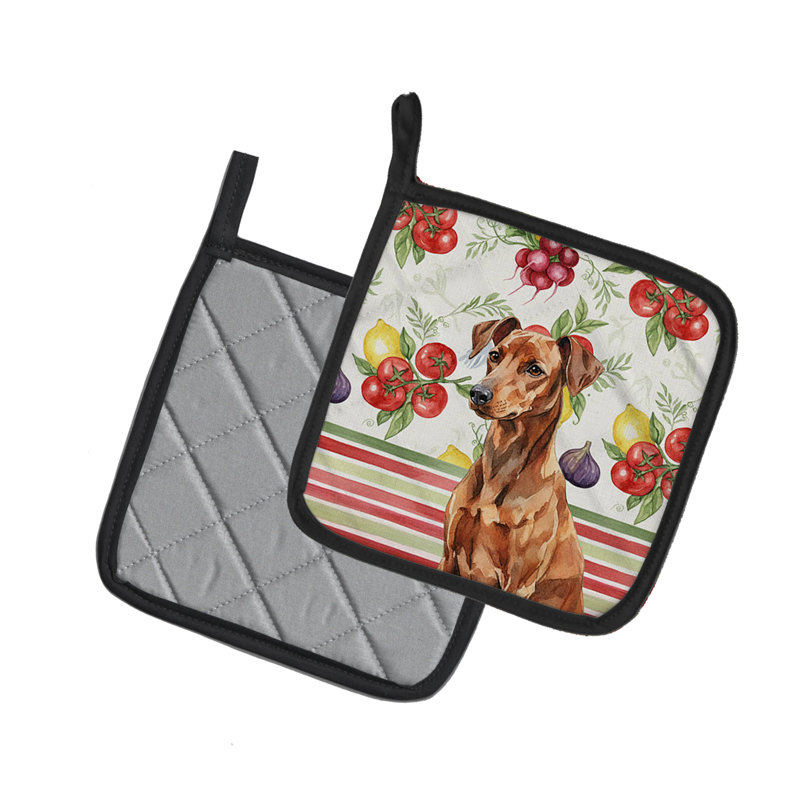 Paire de supports à casseroles rouges et rouges Pinscher