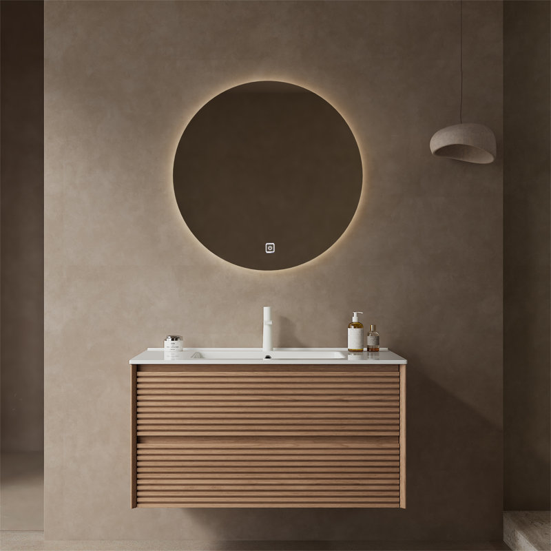 Ensemble de meuble-lavabo simple 35,83 po avec plateau en céramique Evada