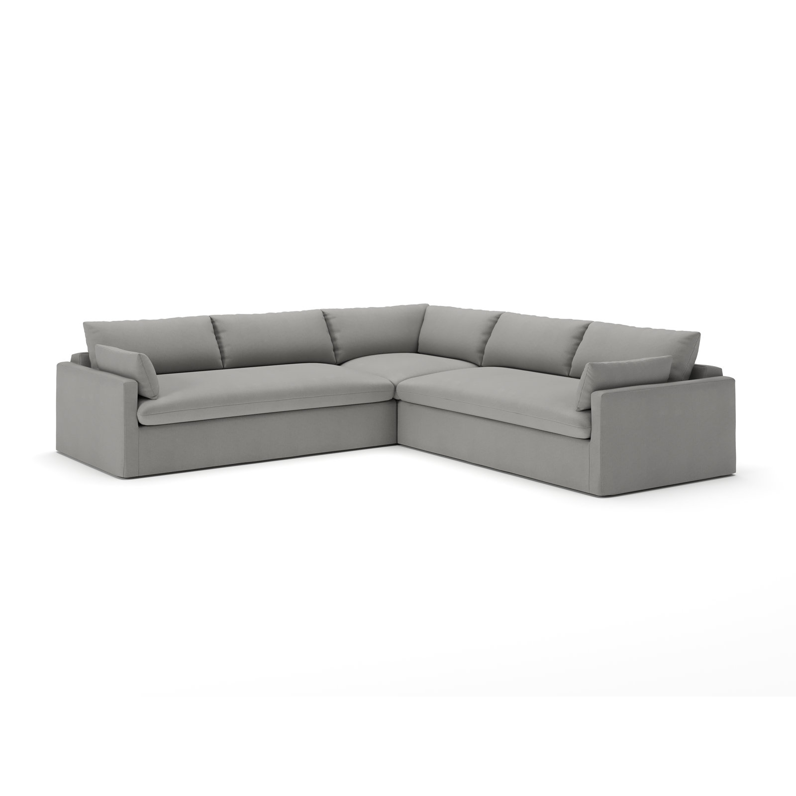 Luna L-Sectional, Bayou Light Gray Canvas