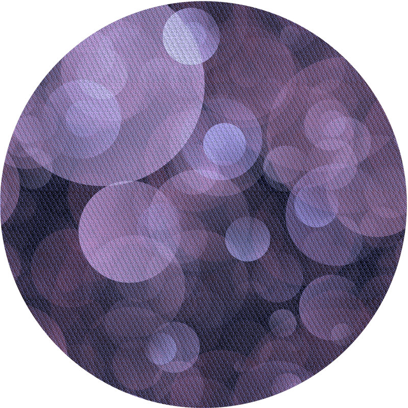 Tapis géométrique mauve en laine, Rond 5 pi