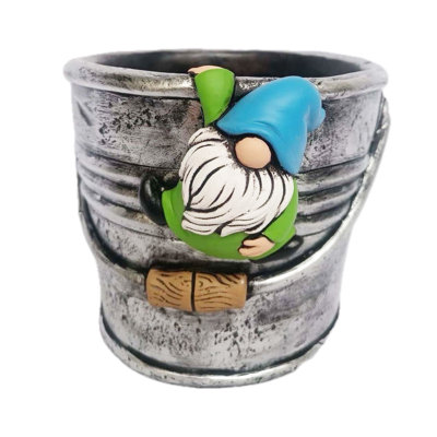 6.6" Cement Gnome Pot