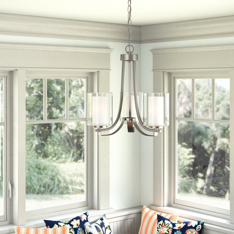 Lustre classique à 3 lumières avec abat-jour