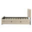 Lit plateforme tapissier simple en velours avec lit gigogne simple