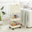 Kitchen Trash Can with Lid Garbage Bin with 2 Storage Shelves Narrow Waste Basket Snack Cart with Wheel