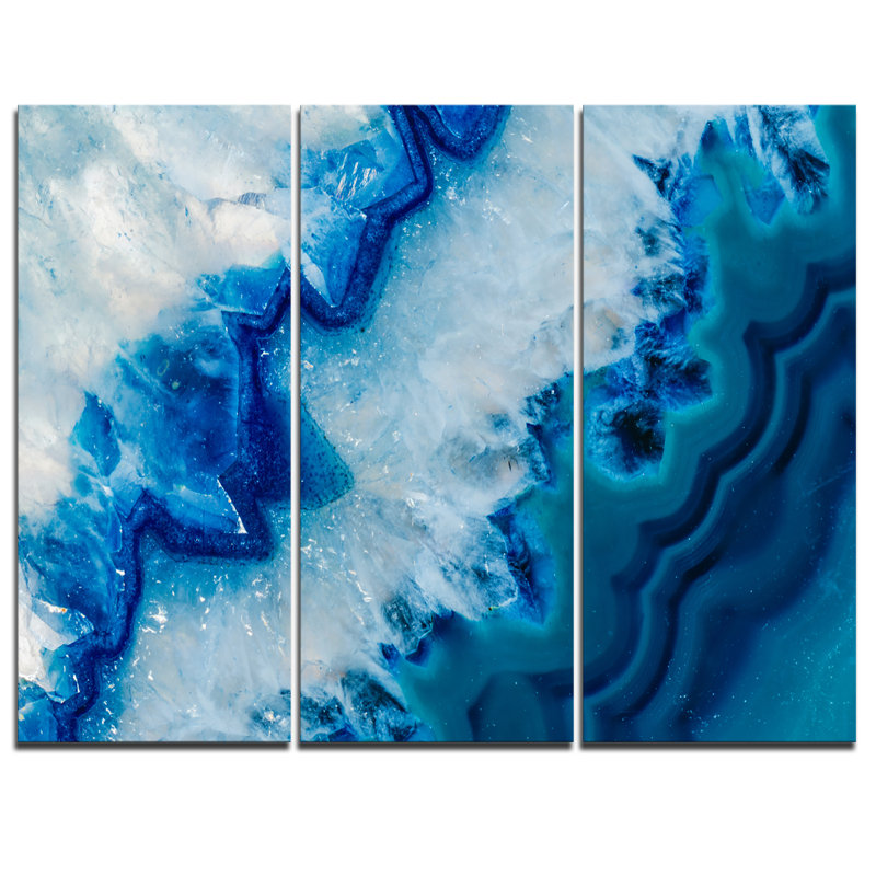 Geode slice, ensemble de 3 impressions sur toiles tendues