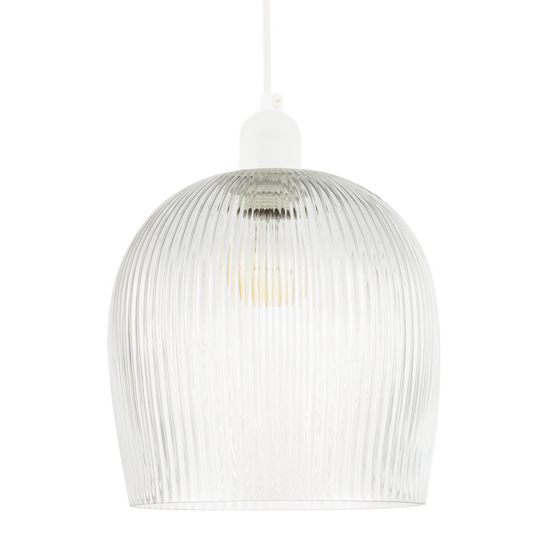 Glass Round Lamp Shade ( Slip-On ) in Clear, 20cm H x 20cm W x 20cm D