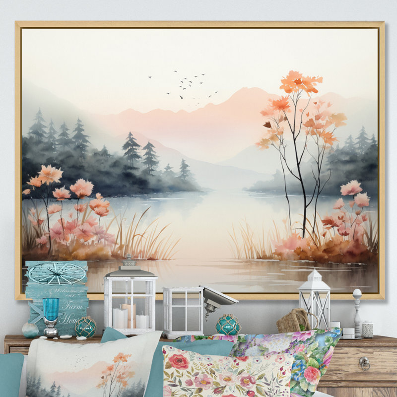 «Tranquil Nature II», reproduction sur toile, Cadre naturel flottant, H 24 po x l 32 po x P 1 po