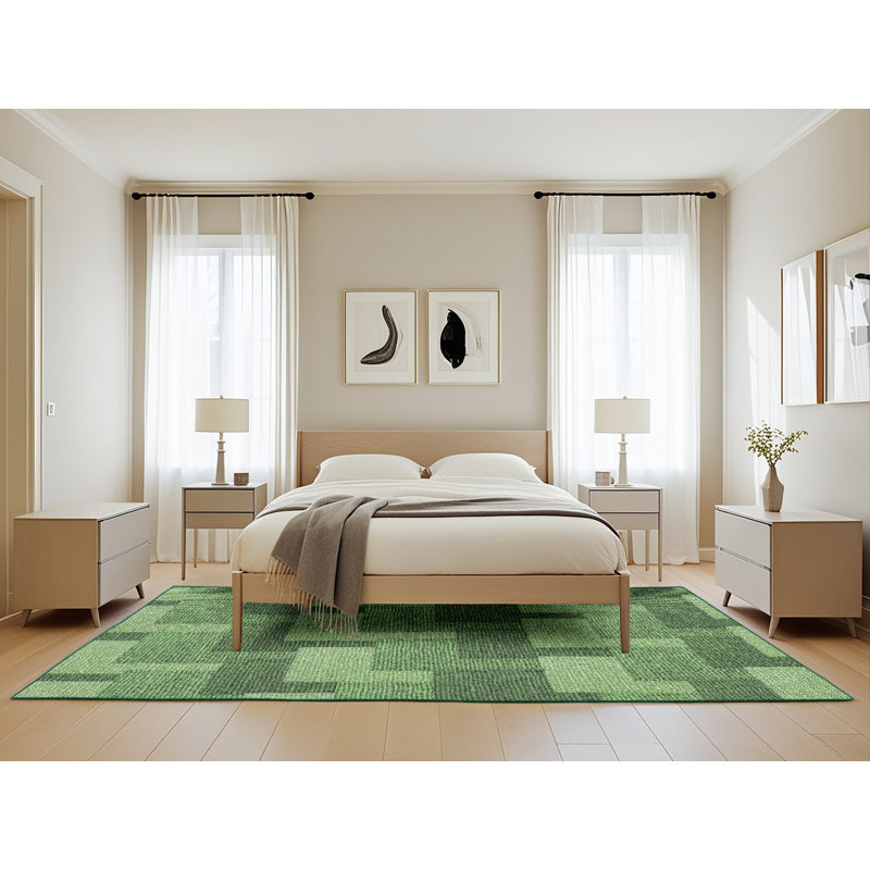 Tapis géométrique vert, Rectangle 5 pi x 8 pi