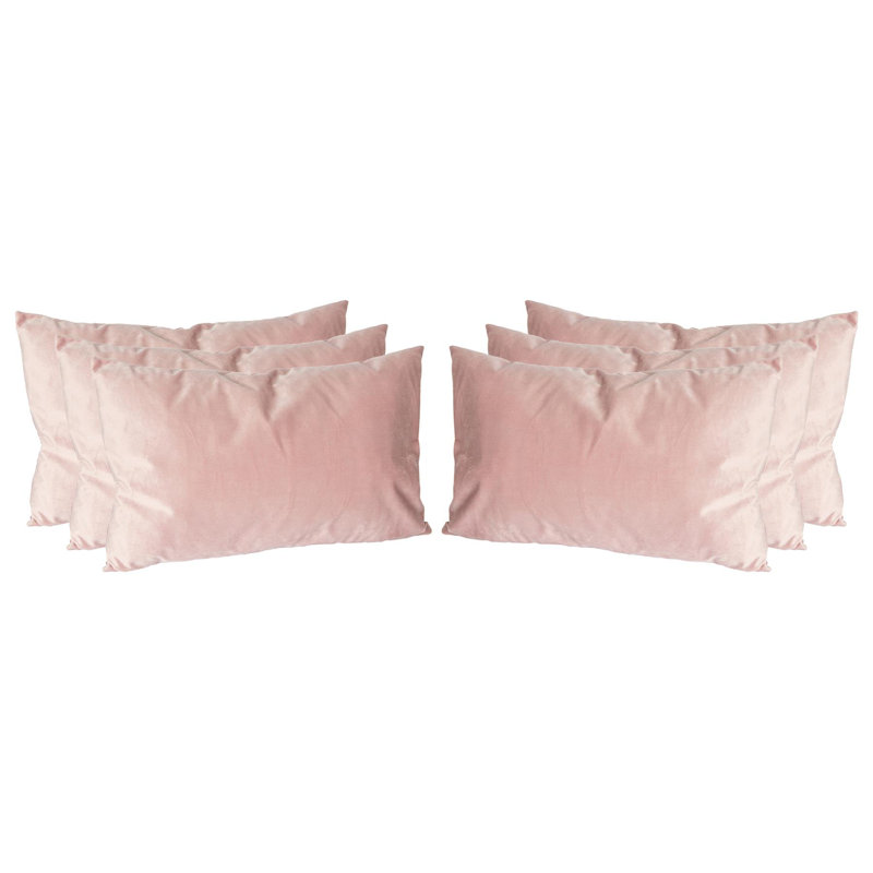 Colour Rectangular Lumbar Cushion with Filling, Pink