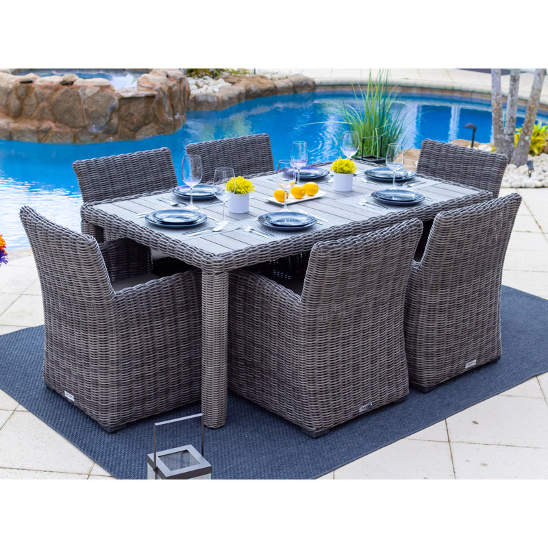 Ensemble de mobilier d'extérieur 16 pièces Malmo, Toile gris anthracite Sunbrella®, Gris