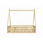 Rubber Wood Tent-Shaped Floor Bed,With Guardrails,Slats And Door-1813895981-1813895978