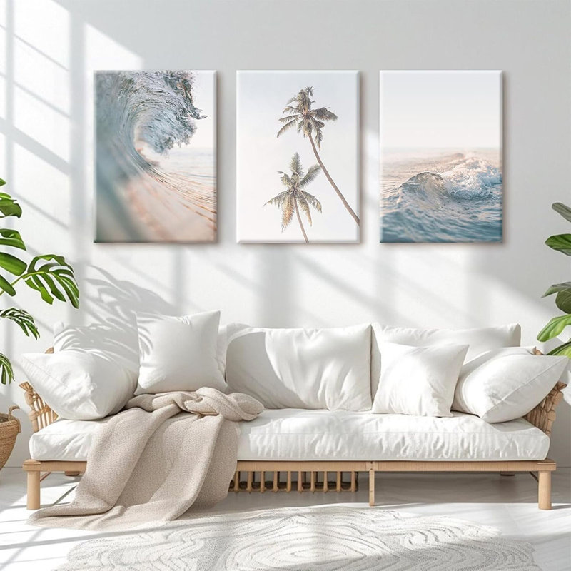 3 Piece Wrapped Canvas Print, 40 cm H x 90 cm W