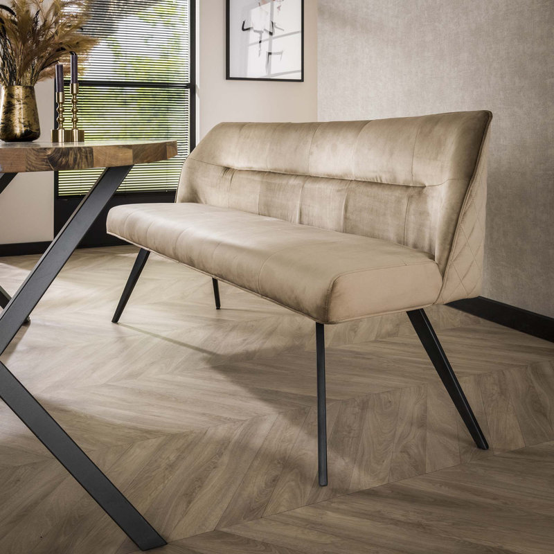 Ridgeland Velvet Upholstered Bench, Champagne