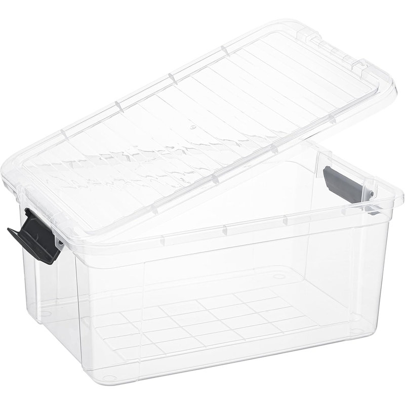 Latitude Run® Clear Storage Bins with Lids, 3 Pack- Plastic Storage Boxes for Home, 21 qt