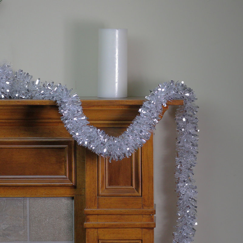 Guirlande de Noël 12 pi x 3 po - non éclairée, Argent luisant