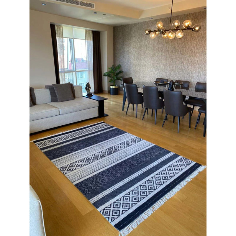 Lao Performance Washable Moroccan Indoor / Outdoor Rug, Rectangle 5'3" x 8'10"