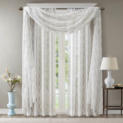 Écharpe de fenêtre transparente brodée diamant
