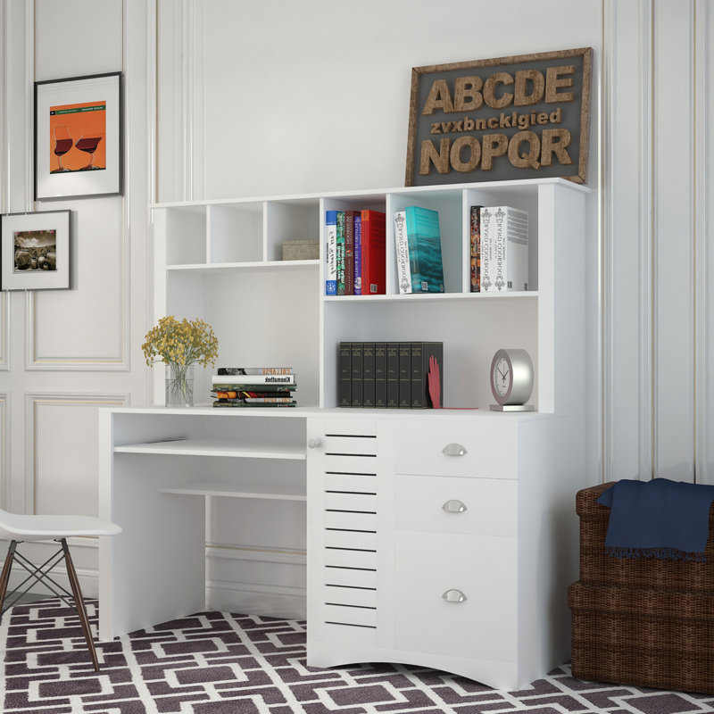 Bureau moderne avec beaucoup de rangement et facile d'entretien, Blanc
