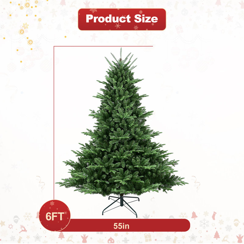 Arbre de Noël artificiel vert conique non éclairé, 6'
