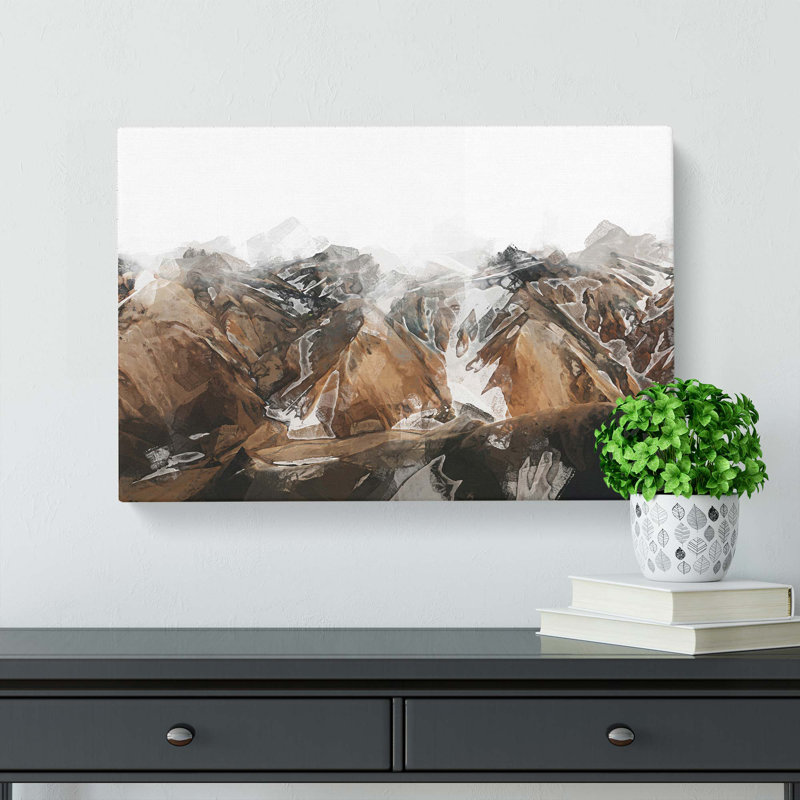 Mountains Under Mist In Iceland In Abstract - Wrapped Canvas, 50cm H x 76cm W x 3cm D